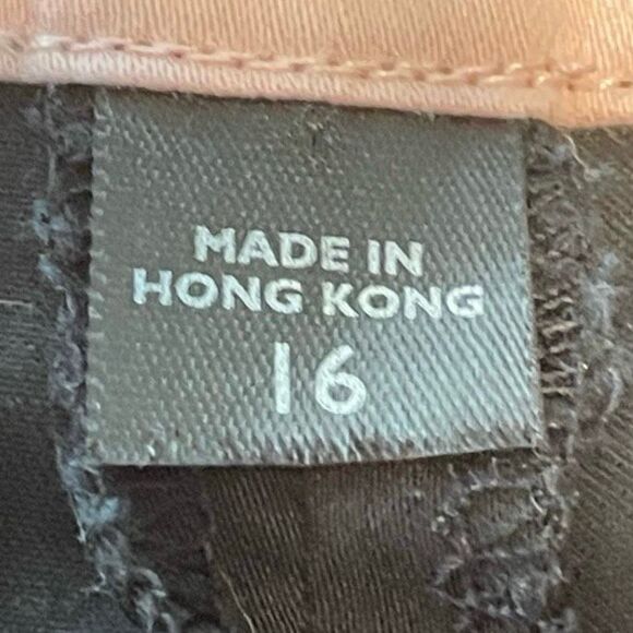 Avenue Classic Chino Capri Pants Black Twill Cropped Cuffed Preppy 16 - Picture 5 of 7